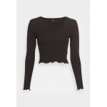 Kobiety T SHIRT TOP | ONLY ONLODA V NECK - Bluzka z długim rękawem - black/czarny - HN86607