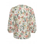 Kobiety T SHIRT TOP | Part Two NIKOLAPW - Bluzka z długim rękawem - blooming dahlia painted flower/biały - FX30686