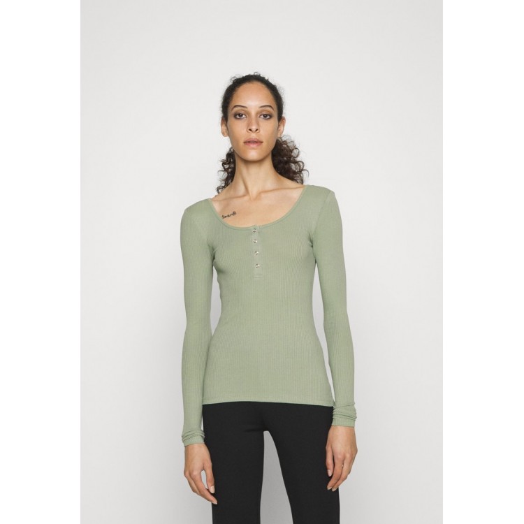 Kobiety T SHIRT TOP | PIECES Tall PCKITTE - Bluzka z długim rękawem - hedge green/zielony - LF49862