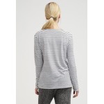 Kobiety T SHIRT TOP | Samsøe Samsøe NOBEL STRIPE - Bluzka z długim rękawem - black stripe/czarny - JF56660