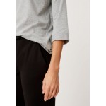 Kobiety T SHIRT TOP | s.Oliver BLACK LABEL MIT BLUMENMUSTER - Bluzka z długim rękawem - grey placed print/szary - UF54636