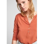 Kobiety T SHIRT TOP | s.Oliver MANCHES 3/4 - Bluzka z długim rękawem - dark orange/pomarańczowy - SH87052