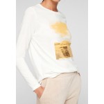 Kobiety T SHIRT TOP | s.Oliver MIT WORDING - Bluzka z długim rękawem - offwhite placed print/mleczny - SS15435