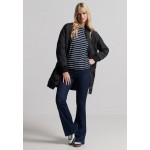 Kobiety T SHIRT TOP | Superdry HEAVYWEIGHT - Bluzka z długim rękawem - navy cream stripe/niebieski - RJ30398