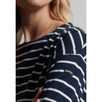 Kobiety T SHIRT TOP | Superdry HEAVYWEIGHT - Bluzka z długim rękawem - navy cream stripe/niebieski - RJ30398
