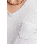 Kobiety T SHIRT TOP | Superdry LONG SLEEVE POCKET - Bluzka z długim rękawem - ice marl/szary - HQ40550