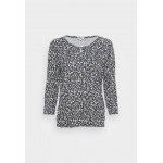 Kobiety T SHIRT TOP | TOM TAILOR CRINCLE - Bluzka z długim rękawem - navy small dot crincle design/granatowy - WQ95994