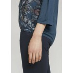 Kobiety T SHIRT TOP | TOM TAILOR GEMUSTERTES - Bluzka z długim rękawem - blue apricot/granatowy - KE63251