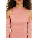 Kobiety T SHIRT TOP | Trendyol Bluzka z długim rękawem - pink/różowy - AB01668