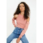 Kobiety T SHIRT TOP | Trendyol Bluzka z długim rękawem - pink/różowy - AB01668