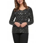 Kobiety T SHIRT TOP | Triangle Bluzka z długim rękawem - black zig zag/czarny - BV36626