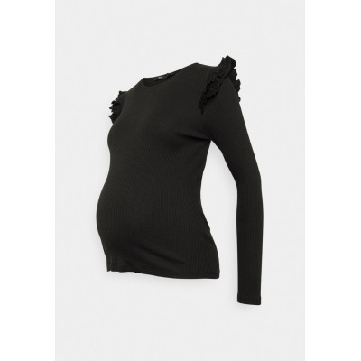 Kobiety T_SHIRT_TOP | Vero Moda Maternity VMMISLA FRILL - Bluzka z długim rękawem - black/czarny - FP64328