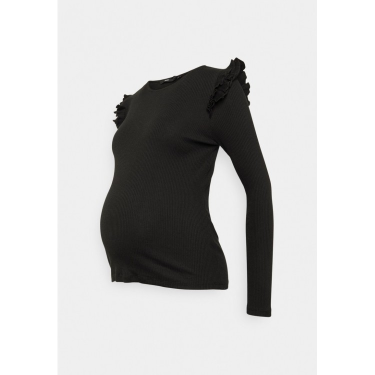 Kobiety T SHIRT TOP | Vero Moda Maternity VMMISLA FRILL - Bluzka z długim rękawem - black/czarny - FP64328