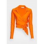 Kobiety T SHIRT TOP | Weekday IRIS WRAP LONGSLEEVE - Bluzka z długim rękawem - orange/pomarańczowy - IO25098