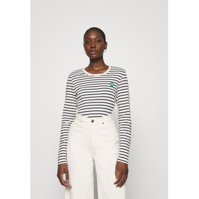 Kobiety T_SHIRT_TOP | Wood Wood LONG SLEEVE - Bluzka z długim rękawem - off white/navy stripes/granatowy - FI51263
