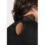 Kobiety T SHIRT TOP | YAS YASBLACE HIGH NECK - Bluzka z długim rękawem - black/czarny - PG21815