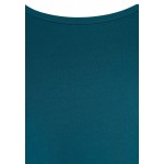Kobiety T SHIRT TOP | Zizzi 2-PACK BASIC - Bluzka z długim rękawem - deep teal/ciemnoczerwony - OA25691